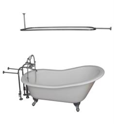 Barclay TKCTSN67-CP3 Icarus 67" Cast Iron Freestanding Clawfoot Soaker Bathtub with Porcelain Lever Tub Filler and 10" Wall Support in Chrome