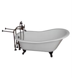Barclay TKCTSN67-ORB1 Icarus 67" Cast Iron Freestanding Clawfoot Soaker Bathtub with Porcelain Lever Tub Filler in Oil Rubbed Bronze