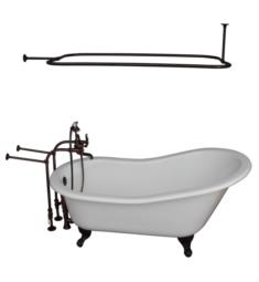 Barclay TKCTSN67-ORB4 Icarus 67" Cast Iron Freestanding Clawfoot Soaker Bathtub with Metal Cross Tub Filler and 10" Wall Support in Oil Rubbed Bronze