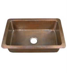 Barclay 6921-AC Rhodes 31 3/4" Single Bowl Hammered Copper Drop-In Kitchen Sink in Antique Copper