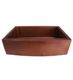 Barclay FSCSB3128-SAC Emelina 33" Single Curved Bowl Copper Farmhouse Rectangular Kitchen Sink in Smooth Antique Copper