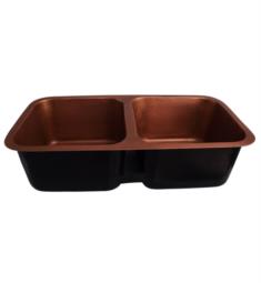 Barclay KSCDB3500-AC Severn 35 1/8" Double Bowl Copper Undermount Rectangular Kitchen Sink in Antique Copper
