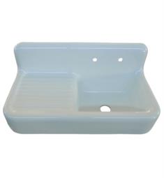 Barclay KSCI42-WH Alma 41 1/8" Single Bowl Cast Iron Wall Mount Kitchen Sink with Drainboard in White