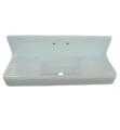 Barclay KSCI60-WH Alma 59" Single Bowl Cast Iron Wall Mount Kitchen Sink with Drainboard in White