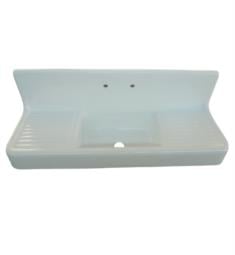 Barclay KSCI60-WH Alma 59" Single Bowl Cast Iron Wall Mount Kitchen Sink with Drainboard in White