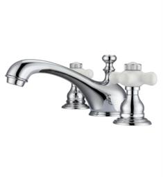 Barclay LFW100-PC Marsala 3 3/4" Three Hole Widespread Bathroom Sink Faucet with Porcelain Cross Handle