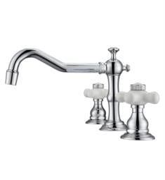 Barclay LFW102-PC Roma 6" Three Hole Widespread Bathroom Sink Faucet with Porcelain Cross Handle