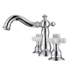 Barclay LFW104-PC Aldora 6" Three Hole Widespread Bathroom Sink Faucet with Porcelain Cross Handle