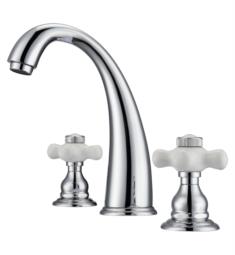 Barclay LFW106-PC Maddox 7 3/8" Three Hole Widespread Bathroom Sink Faucet with Porcelain Cross Handle