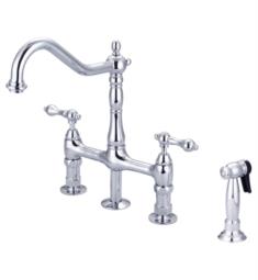 Barclay KFB508-ML Emral 12 3/4" Deck Mounted Metal Lever Handle Bridge Kitchen Faucet with Side Spray