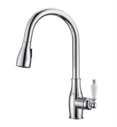 Barclay KFS411-L3 Cullen 16 1/2" Deck Mounted Porcelain Lever Handle Pull-Out Spray Kitchen Faucet