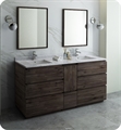 Fresca FVN31-301230ACA-FC Formosa 72" Floor Standing Double Sink Modern Bathroom Vanity with Mirrors in Acacia