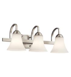 Kichler 45513NIL18 Keiran 3 Light 22" Wall Mount LED Satin Etched White Bath Light in Brushed Nickel