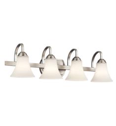 Kichler 45514NIL18 Keiran 4 Light 30" Wall Mount LED Satin Etched White Bath Light in Brushed Nickel