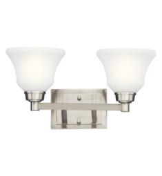 Kichler 5389NIL18 Langford 2 Light 17 1/2" Wall Mount LED Satin Etched White Bath Light in Brushed Nickel