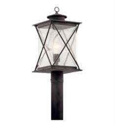 Kichler 49746WZCL18 Argyle 1 Light 9 1/2" Clear Seeded Glass Outdoor Post Light in Weathered Zinc