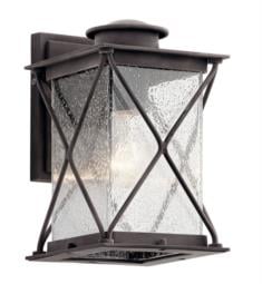 Kichler 49743WZCL18 Argyle 1 Light 6 1/2"LED Clear Seeded Glass Outdoor Wall Light in Weathered Zinc