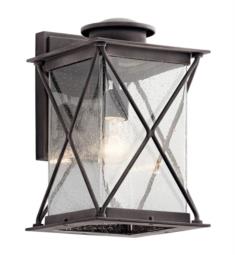 Kichler 49745WZCL18 Argyle 1 Light 9 1/2" LED Clear Seeded Glass Outdoor Wall Light in Weathered Zinc