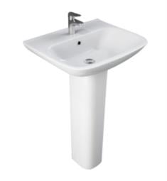Barclay 3-111WH Eden 20 1/2" Single Basin Pedestal Rectangular Bathroom Sink in White