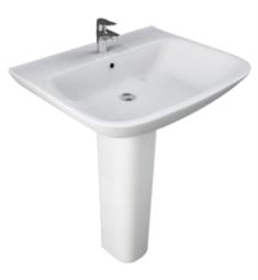 Barclay 3-112WH Eden 25 1/2" Single Basin Pedestal Rectangular Bathroom Sink in White