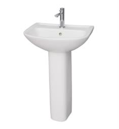 Barclay 3-12WH Lara 20 1/8" Single Basin Rectangular Pedestal Bathroom Sink in White