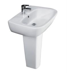 Barclay 3-14WH Elena 19 3/4" Single Basin Rectangular Pedestal Bathroom Sink in White