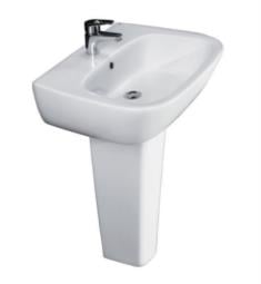 Barclay 3-15WH Elena 23 5/8" Single Basin Rectangular Pedestal Bathroom Sink in White
