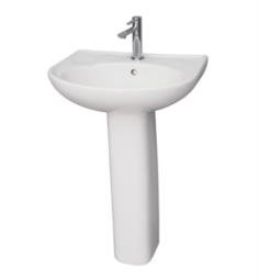 Barclay 3-16WH Cynthia 20 1/2" Single Basin Oval Pedestal Bathroom Sink in White