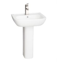 Barclay 3-2WH Caroline 21 3/4" Single Basin Oval Shaped Pedestal Bathroom Sink in White