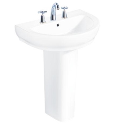 Barclay 3-204WH Harmony 25 5/8" Single Basin Pedestal Bathroom Sink in White