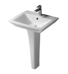 Barclay 3-36WH Opulence 22 7/8" Single Basin Rectangular Pedestal Bathroom Sink in White