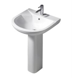 Barclay 3-42WH Anabel 21 7/8" Single Basin Rectangular Pedestal Bathroom Sink in White
