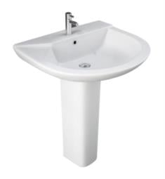 Barclay 3-43WH Anabel 25" Single Basin Pedestal U-Shaped Bathroom Sink in White