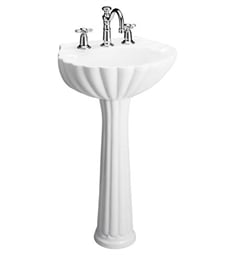 Barclay 3-58 Bali 19" Fluted Single Basin Pedestal Bathroom Sink