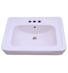 Barclay B-3-64 Sussex 21 5/8" Single Basin Rectangular Pedestal Bathroom Sink Only in White
