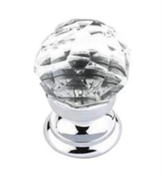 Emtek 86003 Crystal & Porcelain 1" Diamond Crystal Cabinet Knob with Brass Base