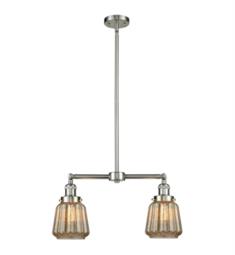 Innovations Lighting 209-G146 Chatham 21" Two Light Mercury Plated Glass Single Tier Chandelier with LED or Incandescent Bulb Option