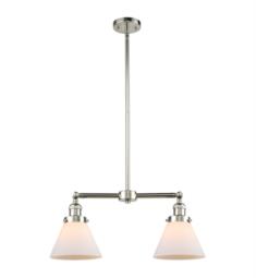 Innovations Lighting 209-G41 Large Cone 21" Two Light Matte White Cased Glass Single Tier Chandelier with LED or Incandescent Bulb Option