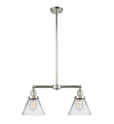 Innovations Lighting 209-G42 Large Cone 21" Two Light Clear Glass Single Tier Chandelier with LED or Incandescent Bulb Option