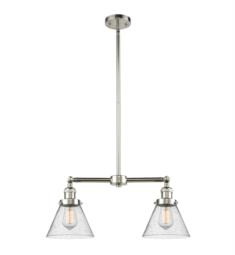 Innovations Lighting 209-G44 Large Cone 21" Two Light Seedy Glass Single Tier Chandelier with LED or Incandescent Bulb Option