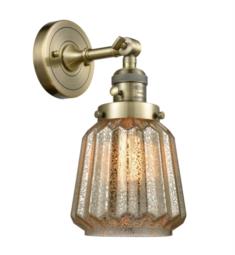 Innovations Lighting 203SW-G146 Chatham 6 1/4" One Light Up/Down Mercury Plated Glass Wall Sconce with LED or Incandescent Bulb Option