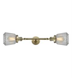 Innovations Lighting 208L-G142 Chatham 6 1/4" Two Light Wall Mount Clear Glass Vanity Light with LED or Incandescent Bulb Option