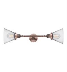 Innovations Lighting 208L-G42 Large Cone 7 3/4" Two Light Wall Mount Vanity Light with LED or Incandescent Bulb Option