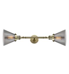 Innovations Lighting 208L-G43 Large Cone 7 3/4" Two Light Wall Mount Vanity Light with LED or Incandescent Bulb Option