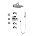 Graff GC1.122A-LM31S Solar/Structure Contemporary Square Thermostatic Set with Body Sprays and Handshower