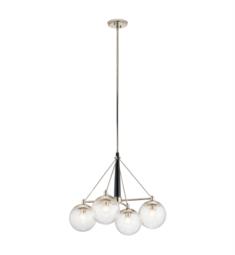Kichler 44268PN Marilyn 4 Light 27 3/4" Incandescent Seedy Glass Shade One Tier Chandelier in Polished Nickel