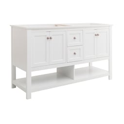 Fresca FCB2360WH-D Manchester 60" White Traditional Double Sink Bathroom Cabinet