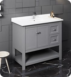 Fresca FCB2340GR-U Manchester 40" Gray Traditional Bathroom Cabinet with Top & Sink