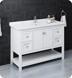 Fresca FCB2348WH-U Manchester 48" White Traditional Bathroom Cabinet with Top & Sink