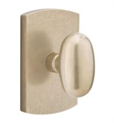 Emtek 700 4 1/2" Door Knob Set with Sandcast Bronze Rectangular Arched Rosette ( Standard Door Prep )